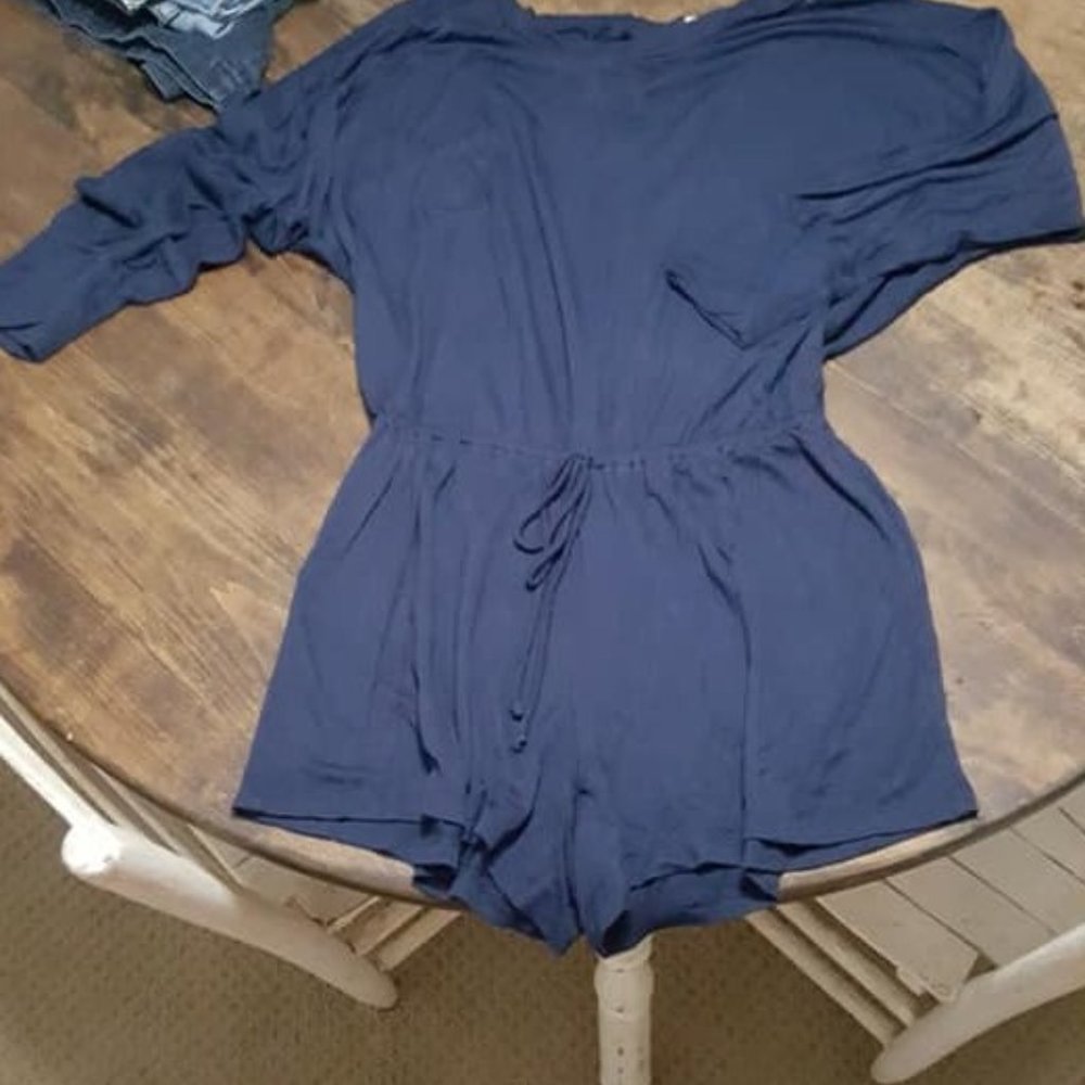 soft cloth romper with drawstring waist